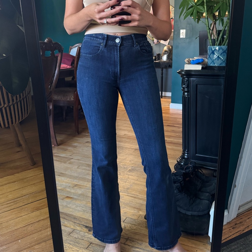 Express Dark Blue Flare Jeans
